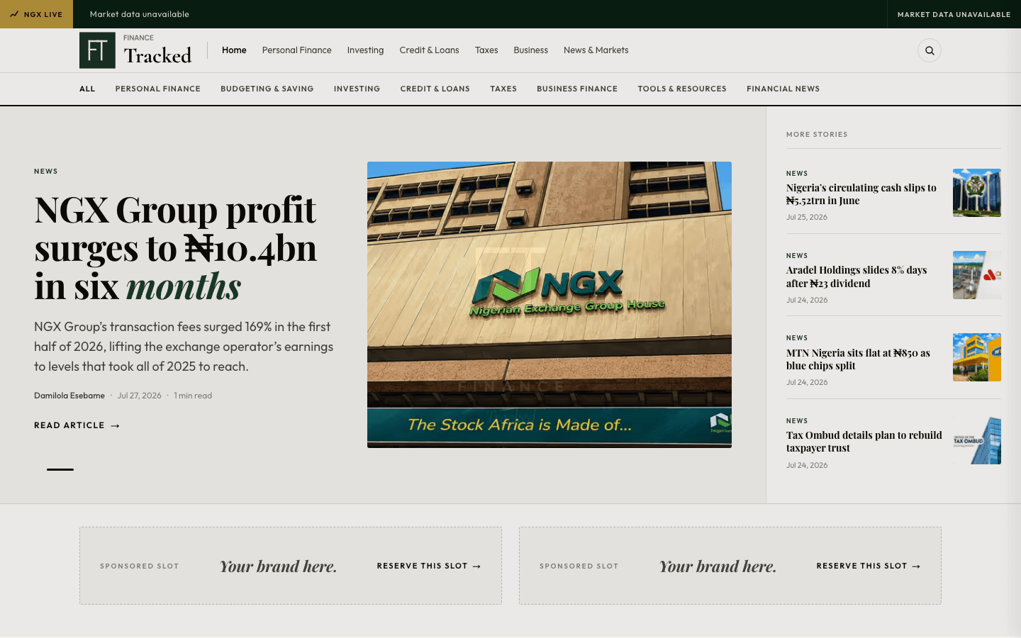 FinanceTracked product screenshot